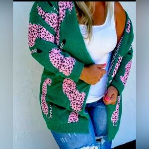 New! Leopard Cardigan One Size Curvy